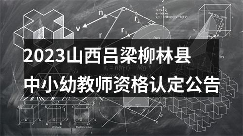2023山西吕梁柳林县中小幼教师资格认定公告 图片